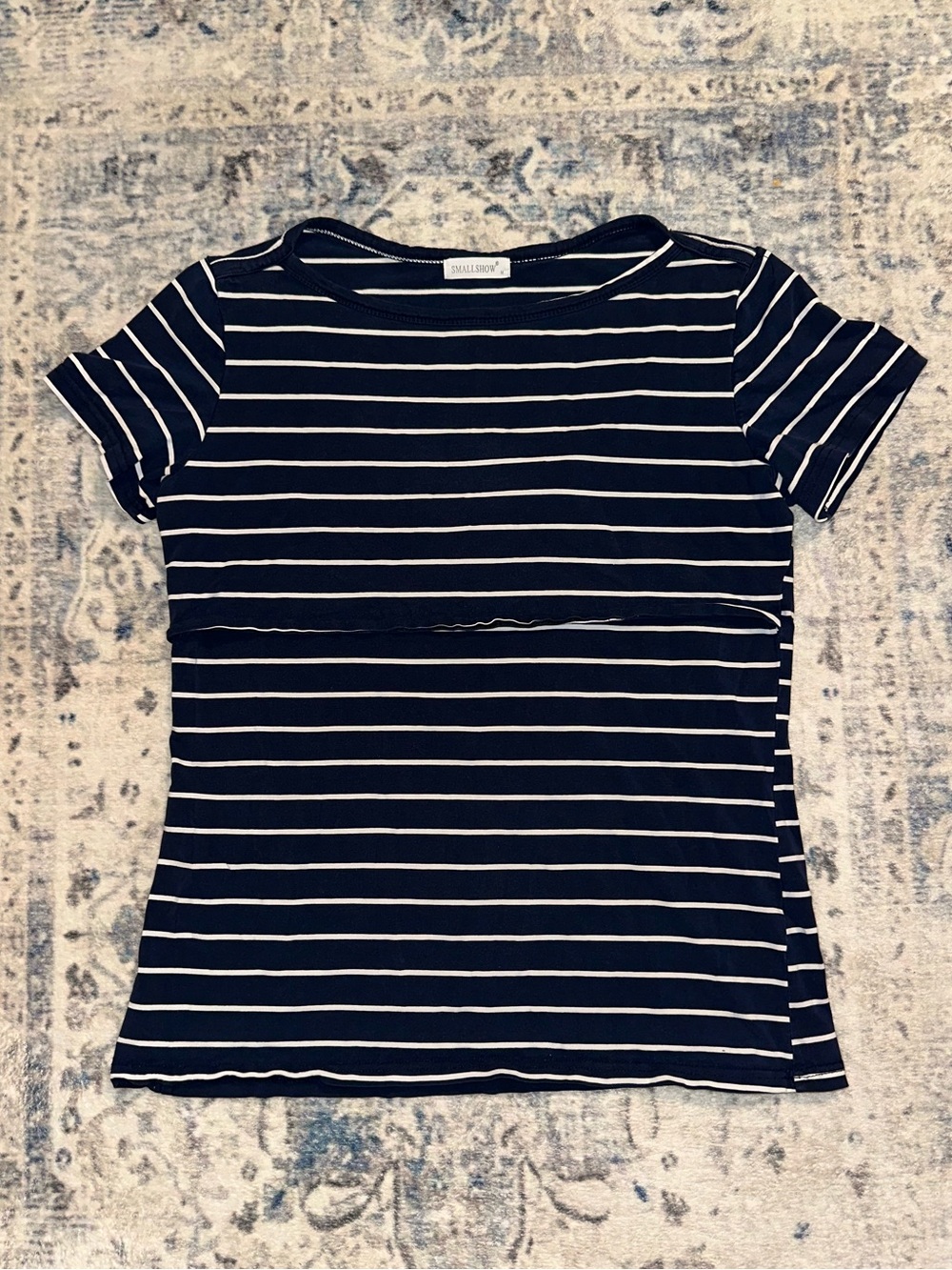 Navy Striped Nursing Top